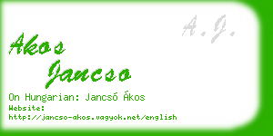 akos jancso business card
